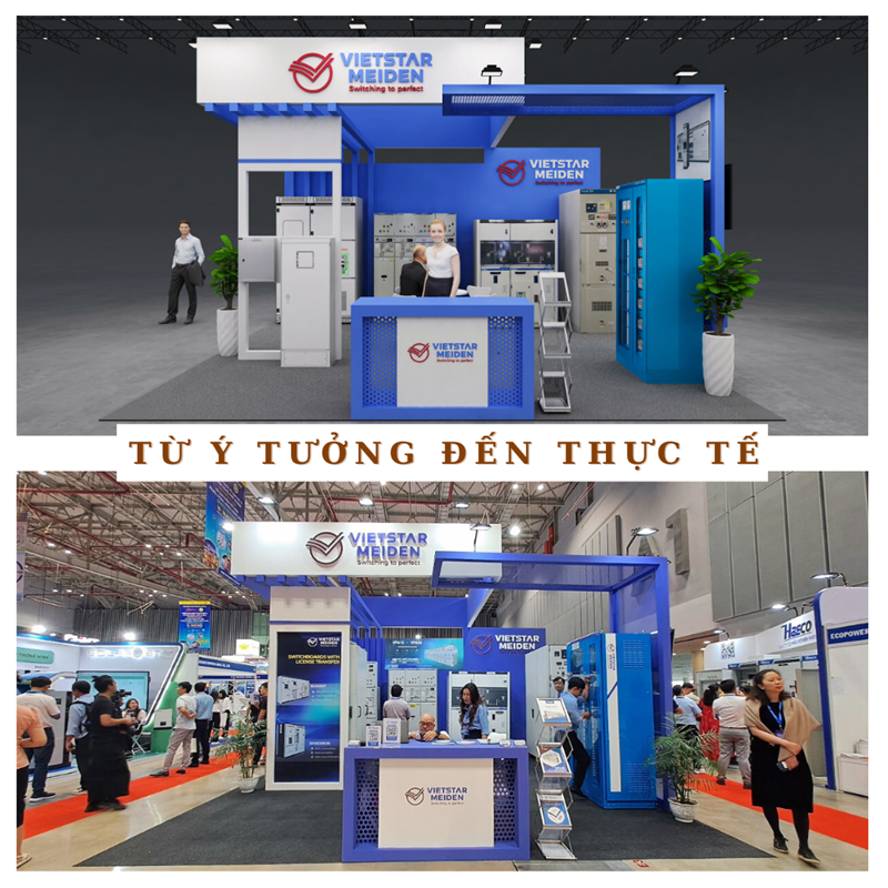 thiết kế gian hàng Vietmeiden tại sự kiện hội chợ triển lãm Q7 2024