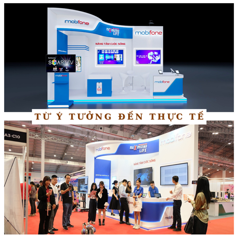 thiết kế và thi công gian hàng triển lãm mobifone tại sựu kiện Vietbuild 2024